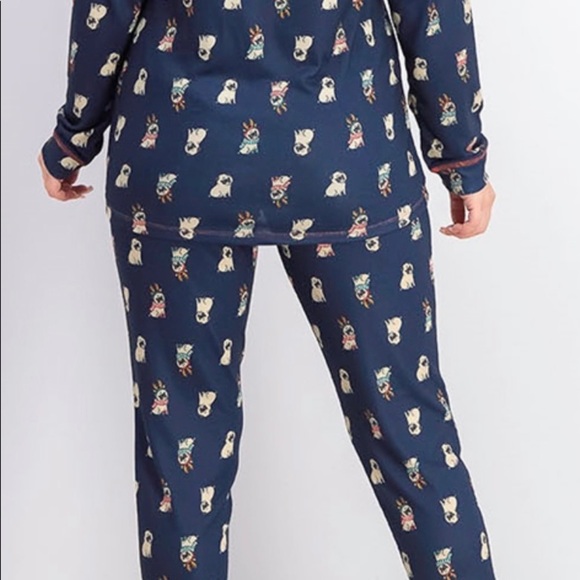 Jenni Intimates 2pc pajama set holiday pug NWT - Picture 2 of 5